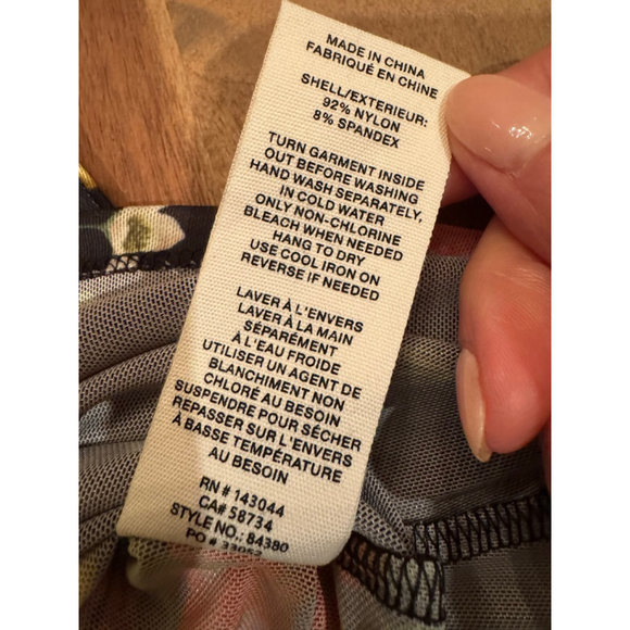 AVEC LES FILLES Black Floral Short Sleeve Tee XS - Picture 5 of 6